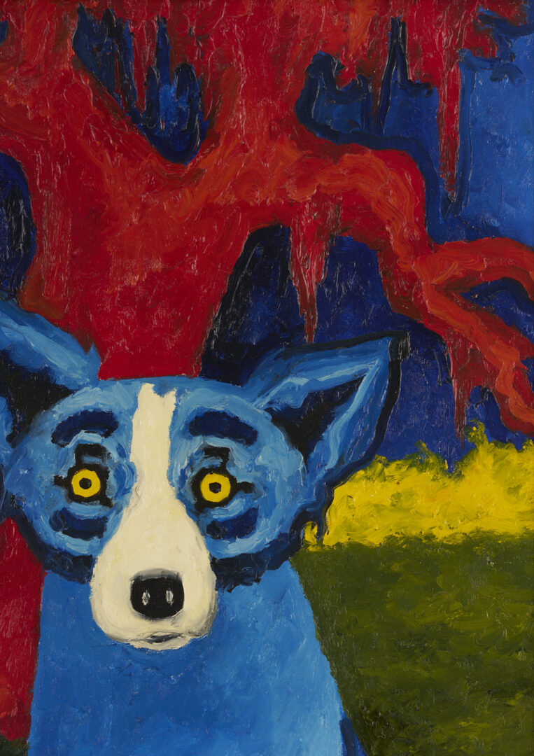 Lot 181: George Rodrigue Blue Dog Painting, Return of the Loupe-Garou