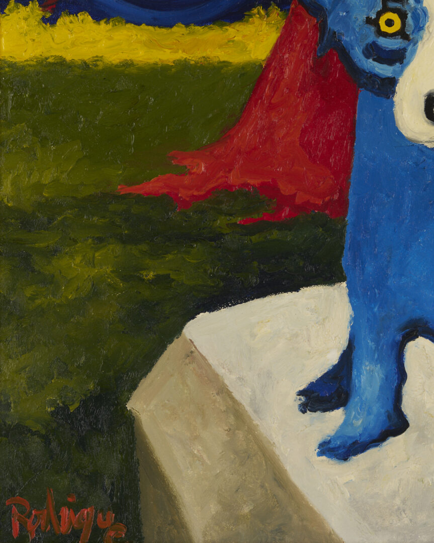 Lot 181: George Rodrigue Blue Dog Painting, Return of the Loupe-Garou