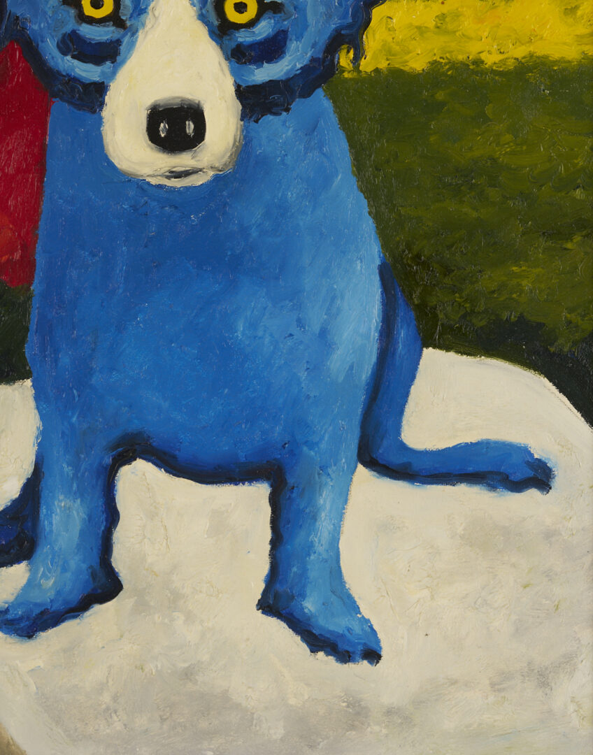 Lot 181: George Rodrigue Blue Dog Painting, Return of the Loupe-Garou