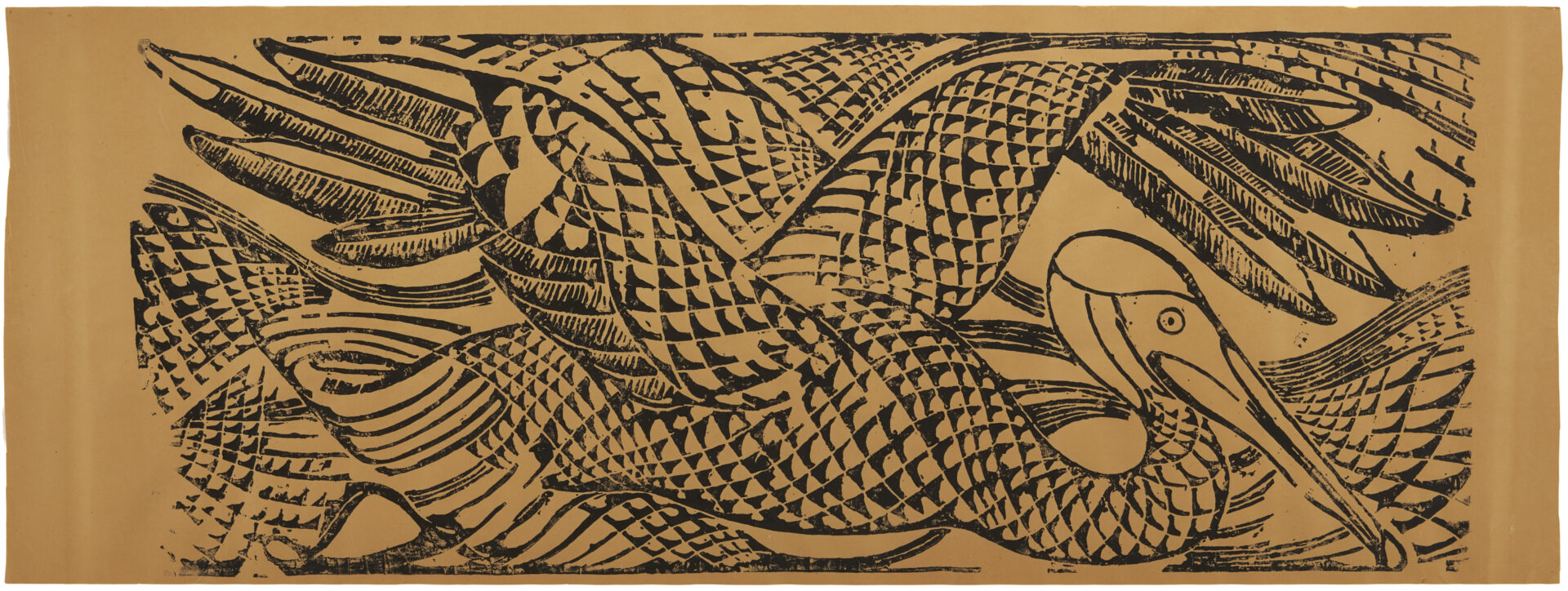 Lot 186: 3 Walter Anderson Block Prints circa 1970: Pelican, Crab, Ducks
