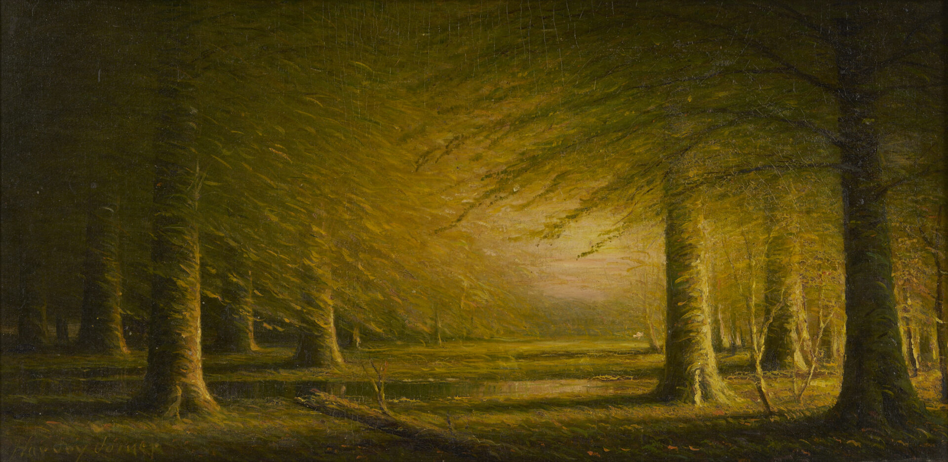 Lot 191: Harvey Joiner Forest Landscape Oil Painting