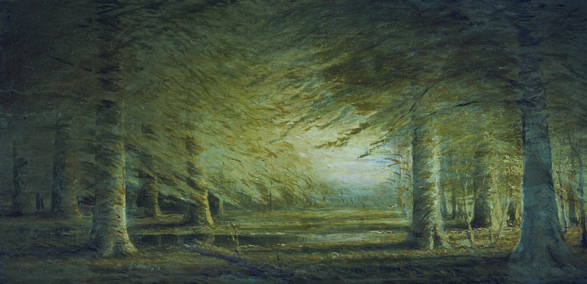 Lot 191: Harvey Joiner Forest Landscape Oil Painting