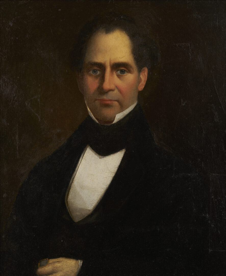 Lot 192: 19th C. Portraits of Benjamin & Sarah Williamson, TN/Mississippi
