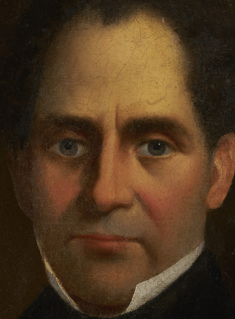 Lot 192: 19th C. Portraits of Benjamin & Sarah Williamson, TN/Mississippi