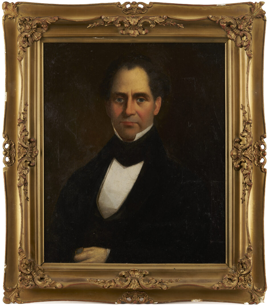 Lot 192: 19th C. Portraits of Benjamin & Sarah Williamson, TN/Mississippi
