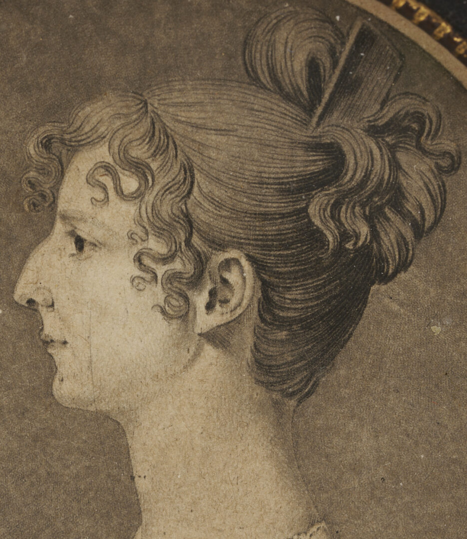 Lot 194: St. Memin Mezzotint Miniature Portrait of Martha Jefferson Tyler Waggaman