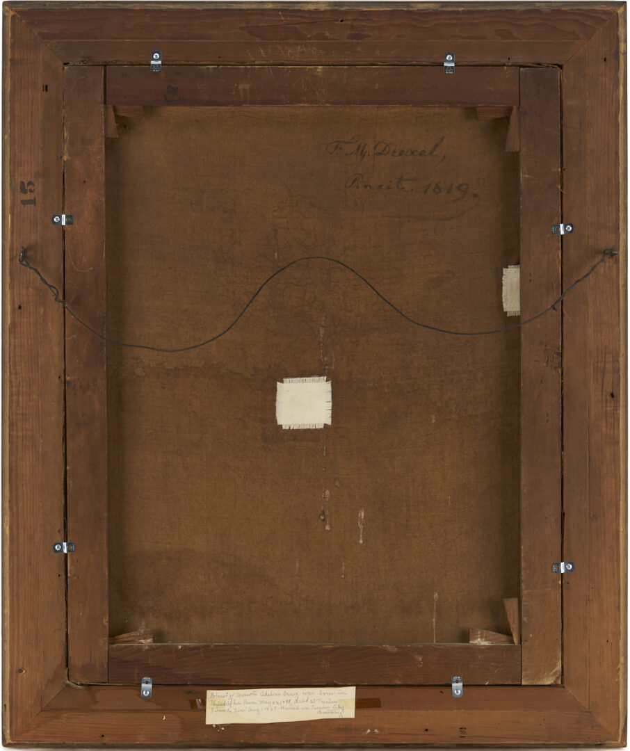 Lot 195: Francis M. Drexel O/C Portrait of Harriotte Craig Cowan, PA / TN
