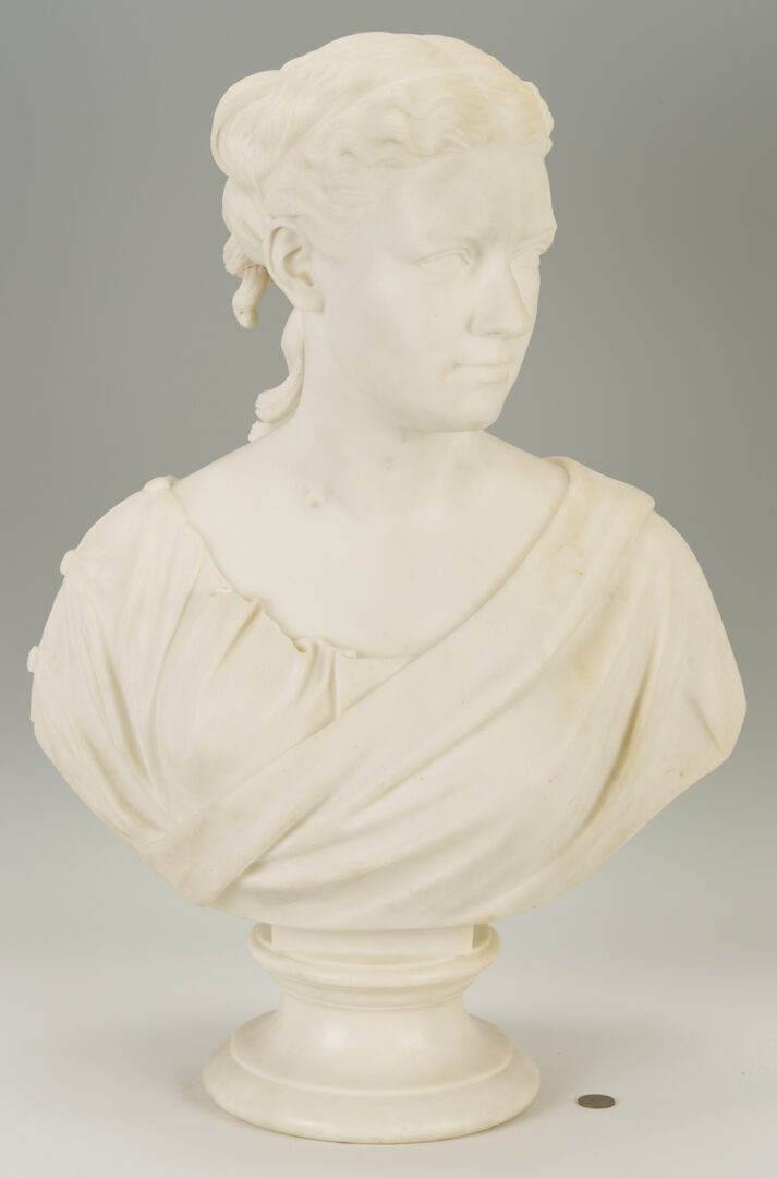 Lot 196: William Henry Rinehart Classical Marble Bust