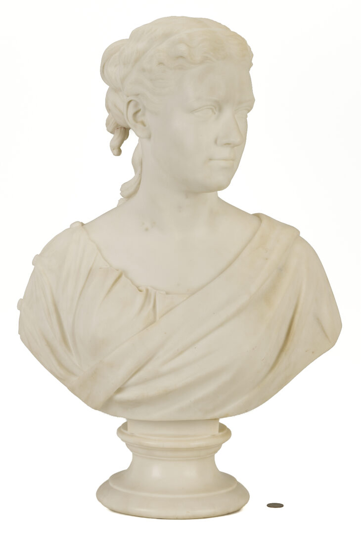 Lot 196: William Henry Rinehart Classical Marble Bust