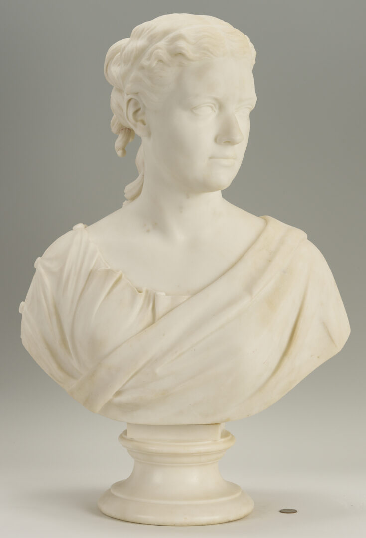 Lot 196: William Henry Rinehart Classical Marble Bust