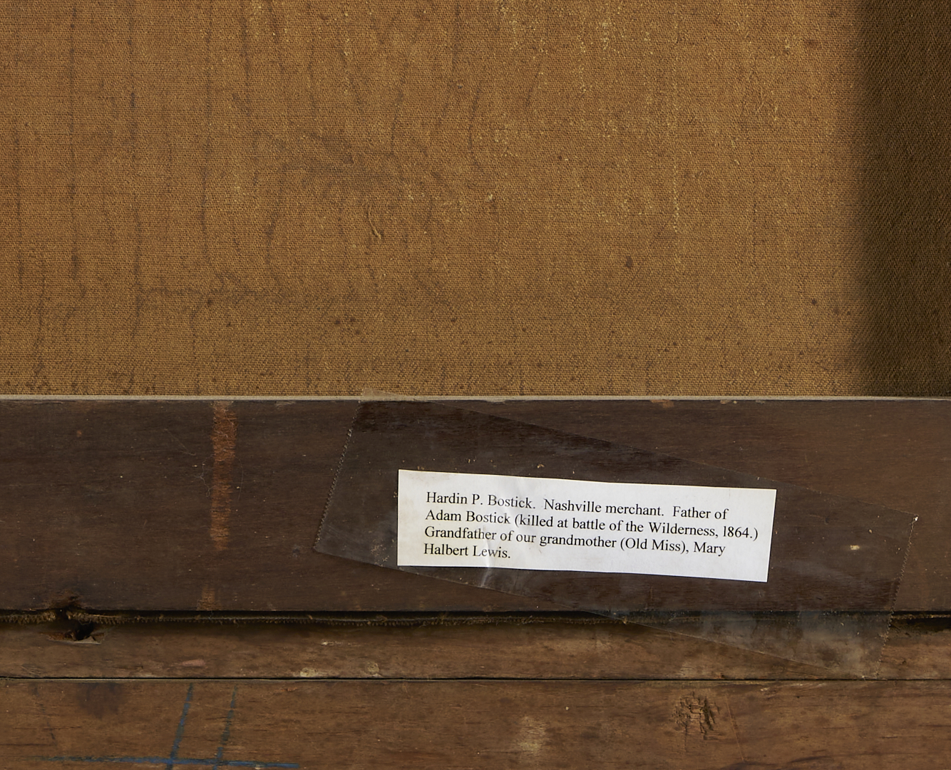 Lot 197: Washington Cooper, TN Portrait of Hardin Bostick of Nashville