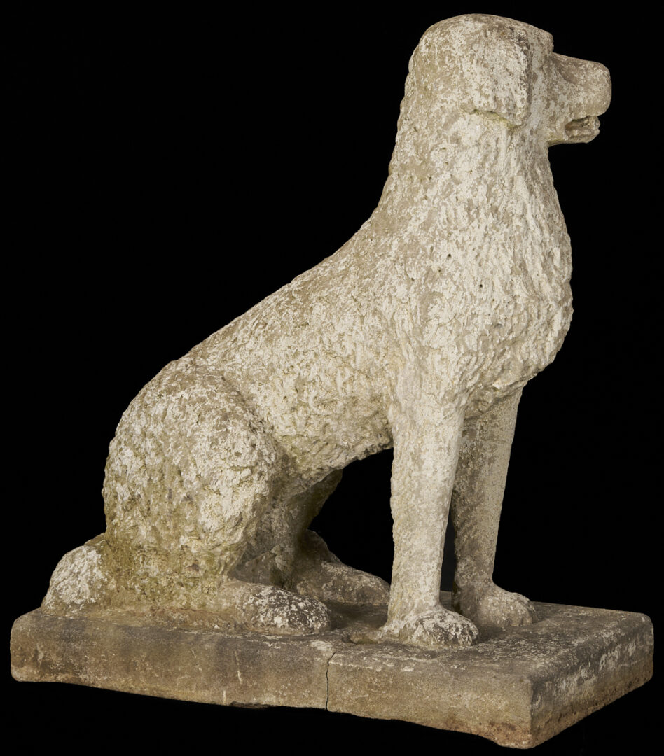 Lot 199: Stone Carved Dog Sculpture, Callahan Family of Tennessee