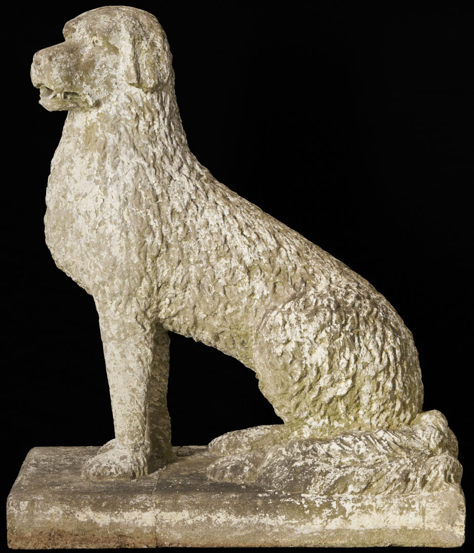 Lot 199: Stone Carved Dog Sculpture, Callahan Family of Tennessee