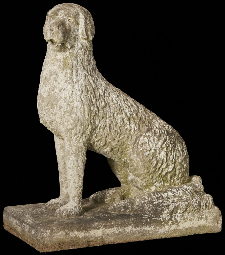 Lot 199: Stone Carved Dog Sculpture, Callahan Family of Tennessee