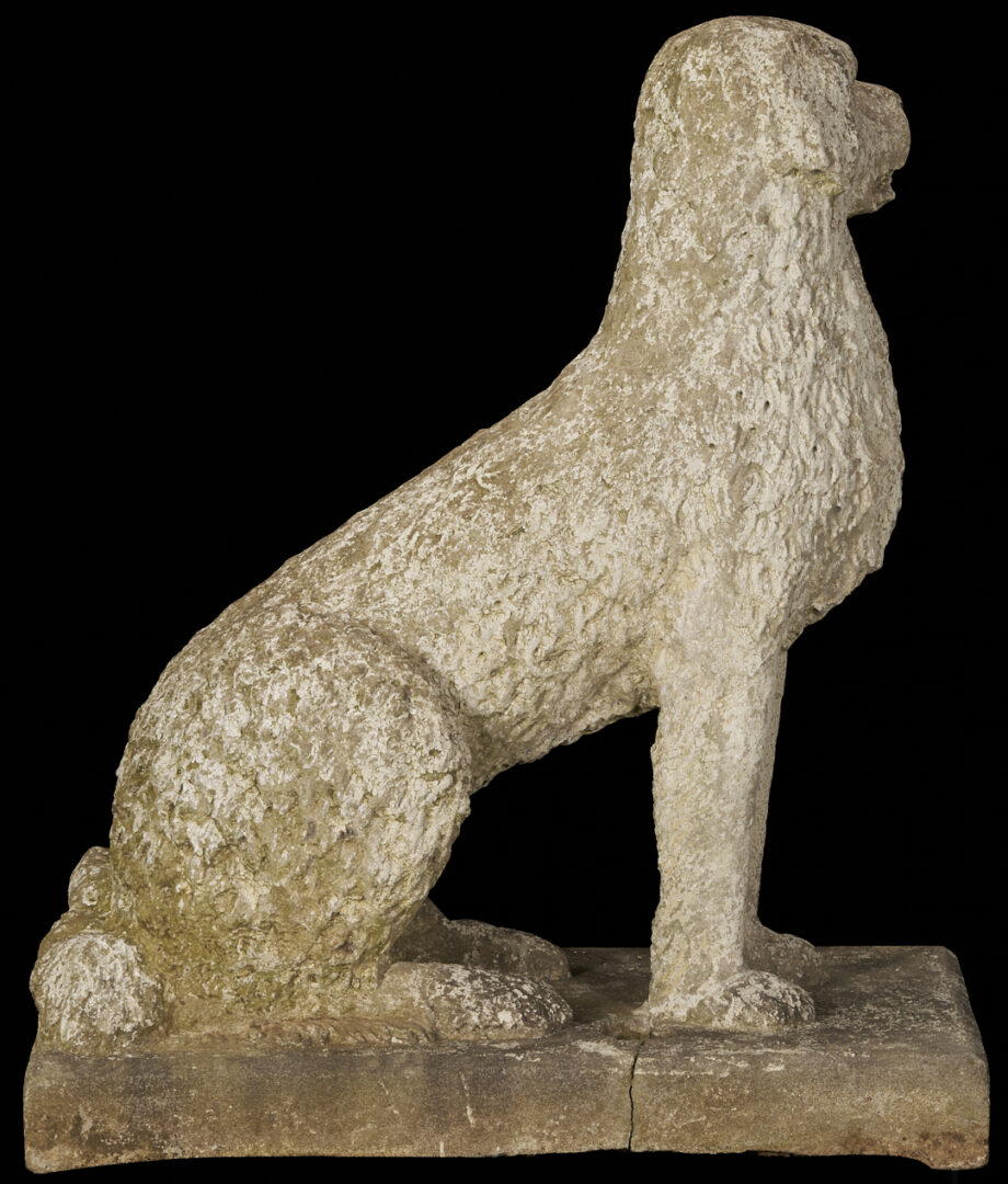 Lot 199: Stone Carved Dog Sculpture, Callahan Family of Tennessee