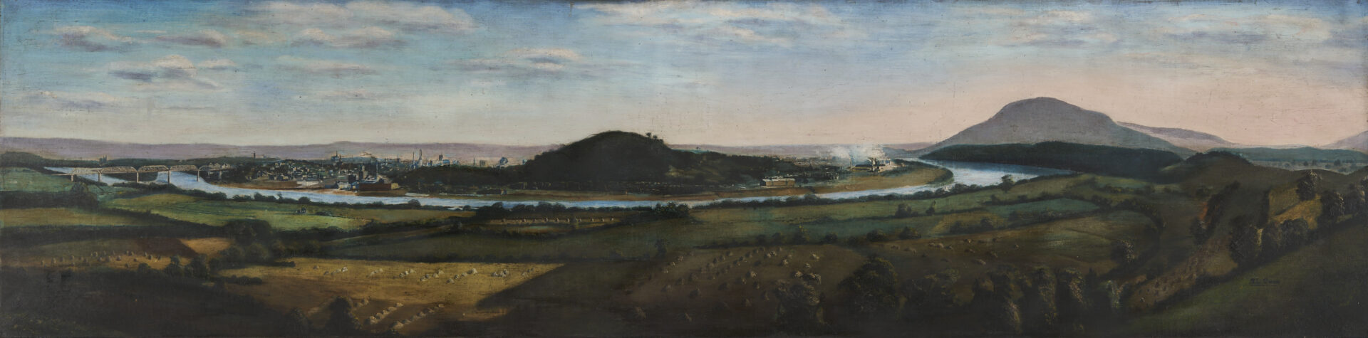 Lot 200: S.L. Owens Chattanooga Panoramic Painting, c. 1900