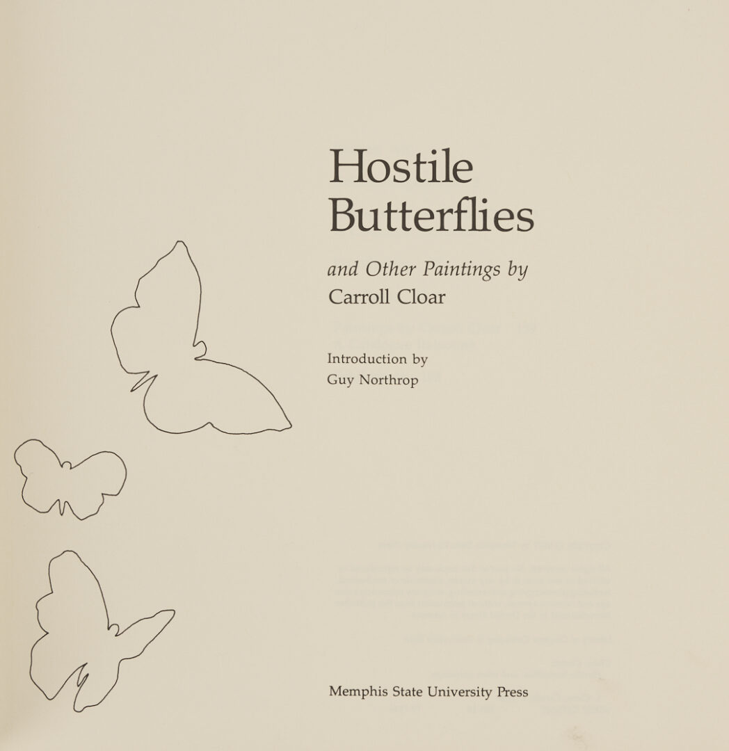 Lot 206: Carrol Cloar Drawing, Skinny Dipping, Plus Signed Hostile Butterflies Book
