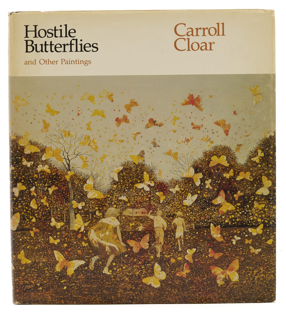 Lot 206: Carrol Cloar Drawing, Skinny Dipping, Plus Signed Hostile Butterflies Book
