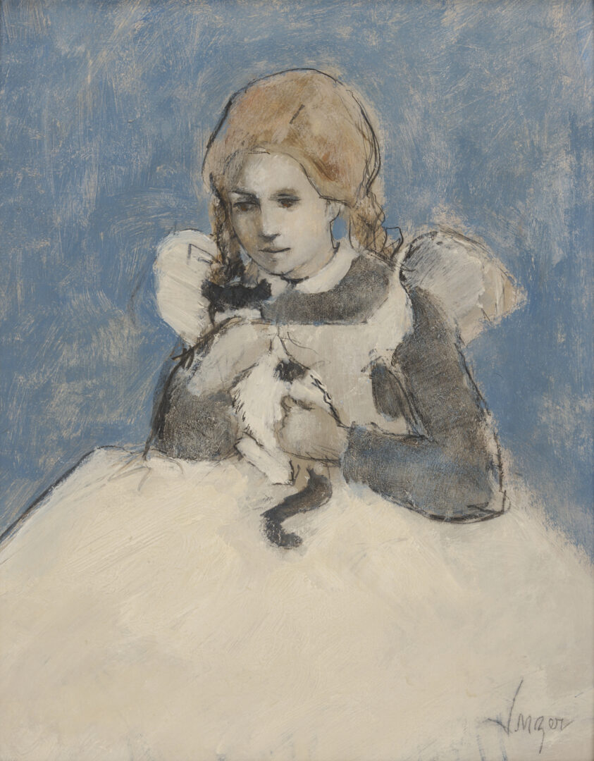 Lot 208: Charles Inzer O/B Portrait of a Girl
