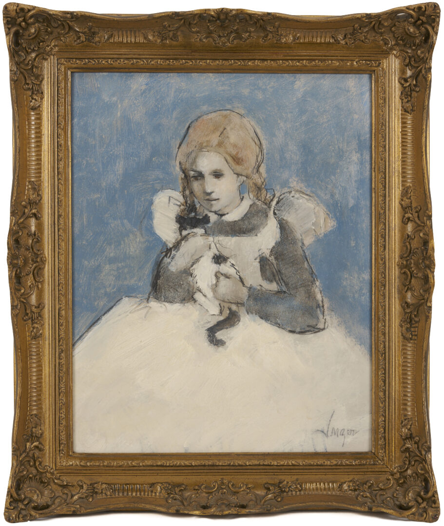 Lot 208: Charles Inzer O/B Portrait of a Girl