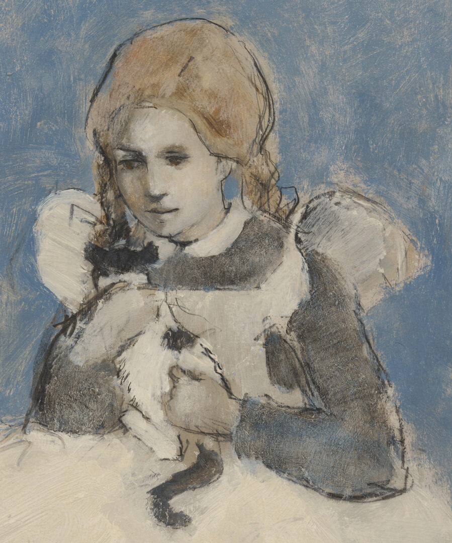 Lot 208: Charles Inzer O/B Portrait of a Girl