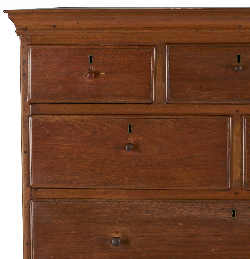 Lot 209: East TN Chippendale Tall Chest, Documented MESDA, Art & Mystery