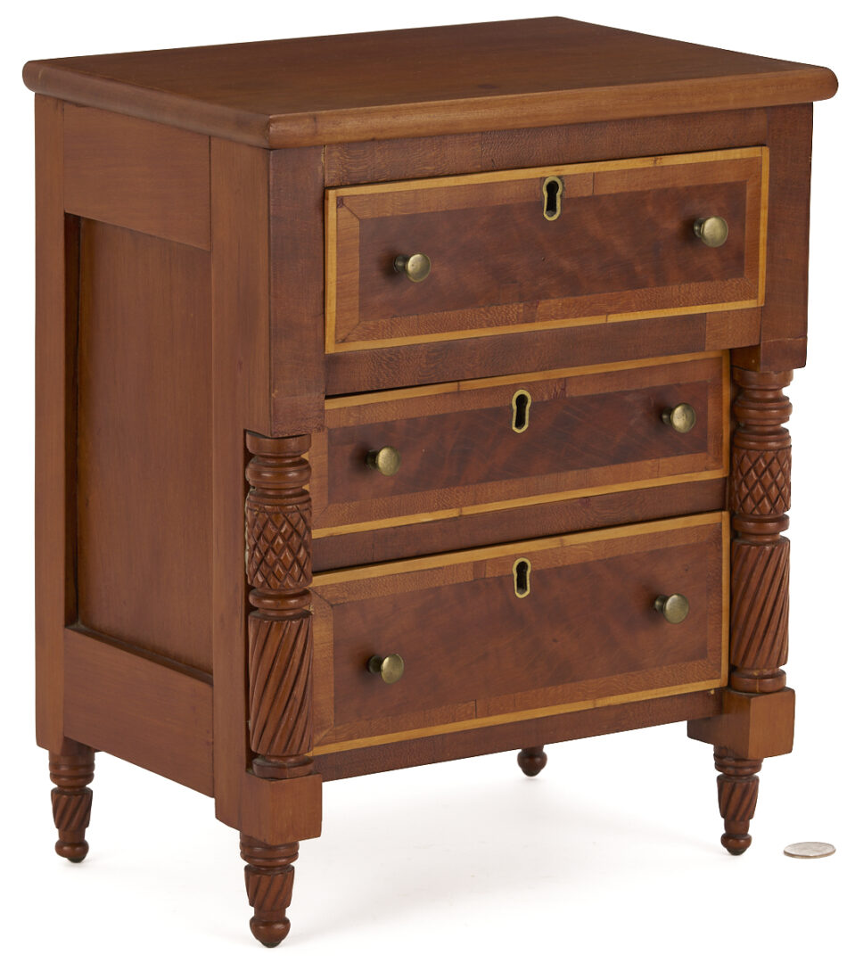 Lot 211: Miniature TN Chest of Drawers, Illus. Art & Mystery of Tennessee Furniture