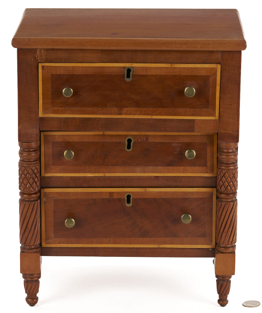 Lot 211: Miniature TN Chest of Drawers, Illus. Art & Mystery of Tennessee Furniture