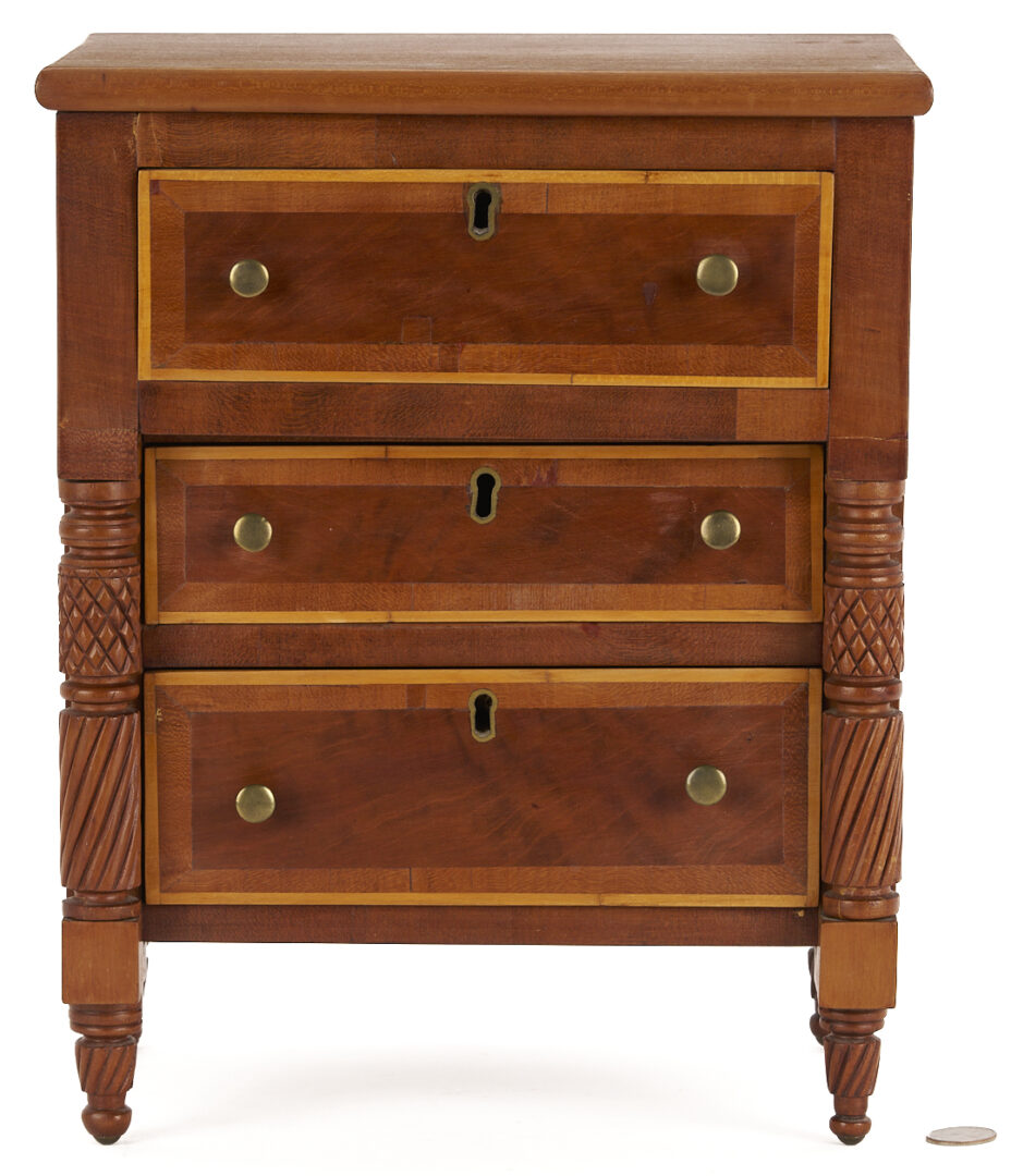 Lot 211: Miniature TN Chest of Drawers, Illus. Art & Mystery of Tennessee Furniture