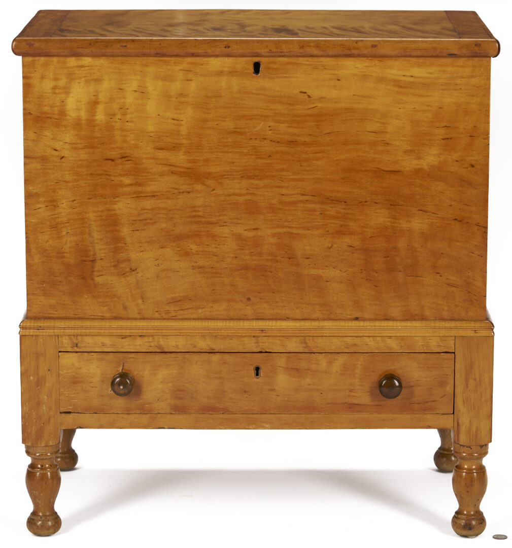 Lot 212: Southern Sheraton Tiger Maple Sugar Chest