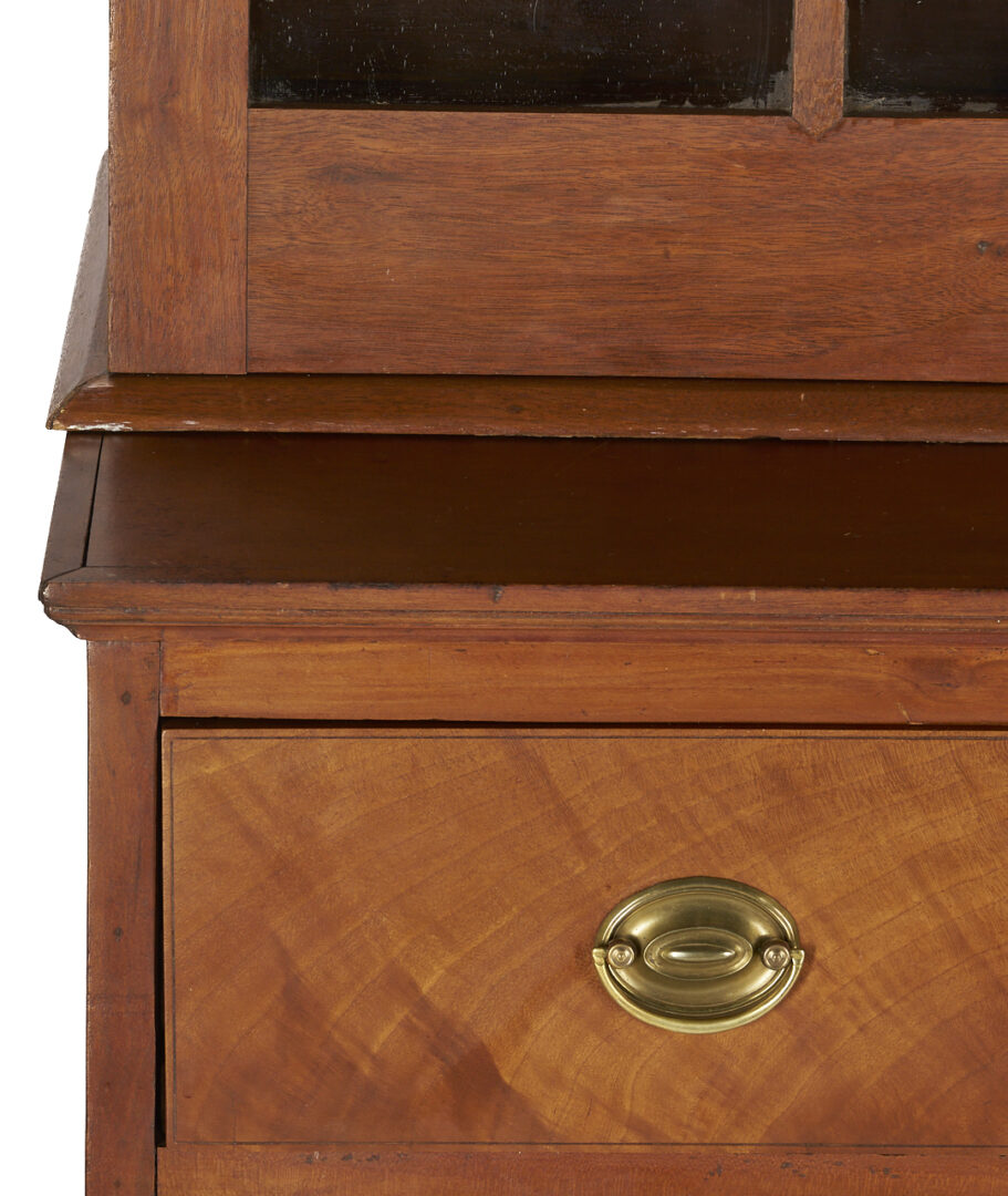 Lot 214: Southern Bookcase with Hepplewhite Inlaid Chest of Drawers