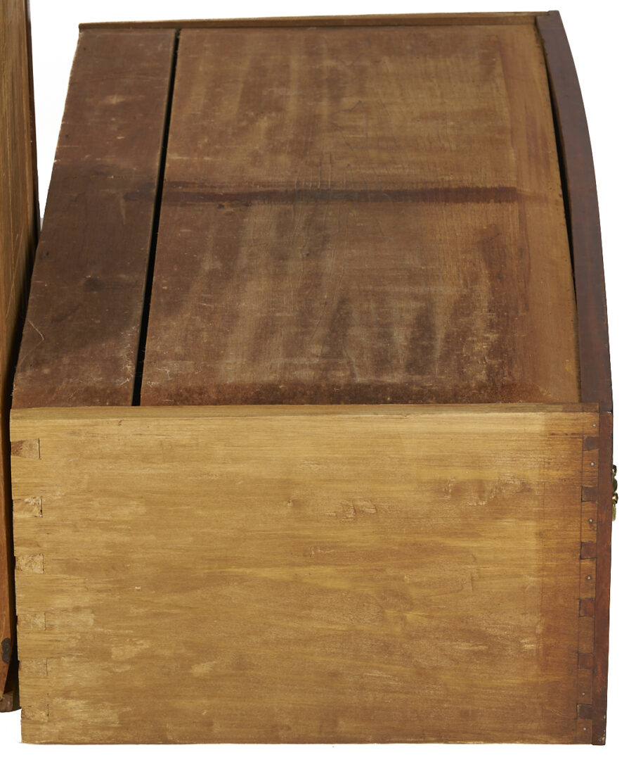 Lot 214: Southern Bookcase with Hepplewhite Inlaid Chest of Drawers