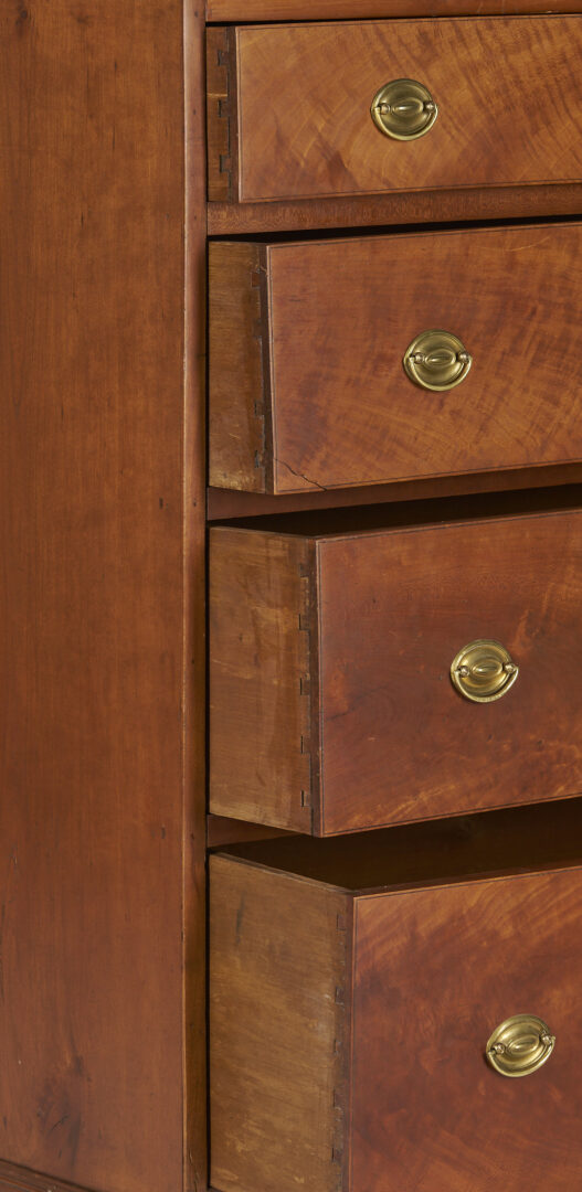 Lot 214: Southern Bookcase with Hepplewhite Inlaid Chest of Drawers