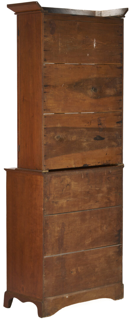 Lot 214: Southern Bookcase with Hepplewhite Inlaid Chest of Drawers