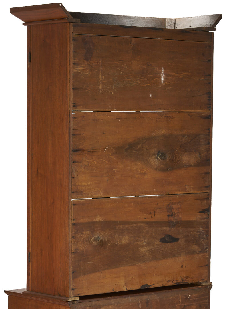 Lot 214: Southern Bookcase with Hepplewhite Inlaid Chest of Drawers
