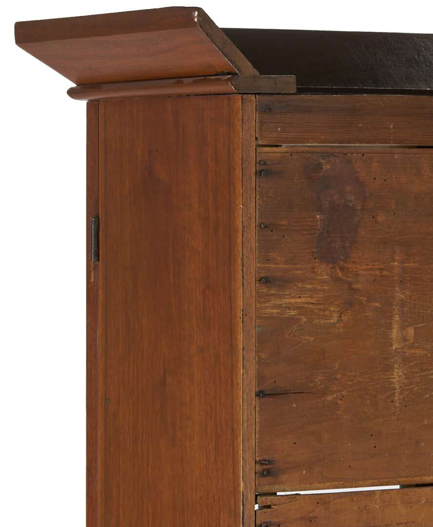Lot 214: Southern Bookcase with Hepplewhite Inlaid Chest of Drawers