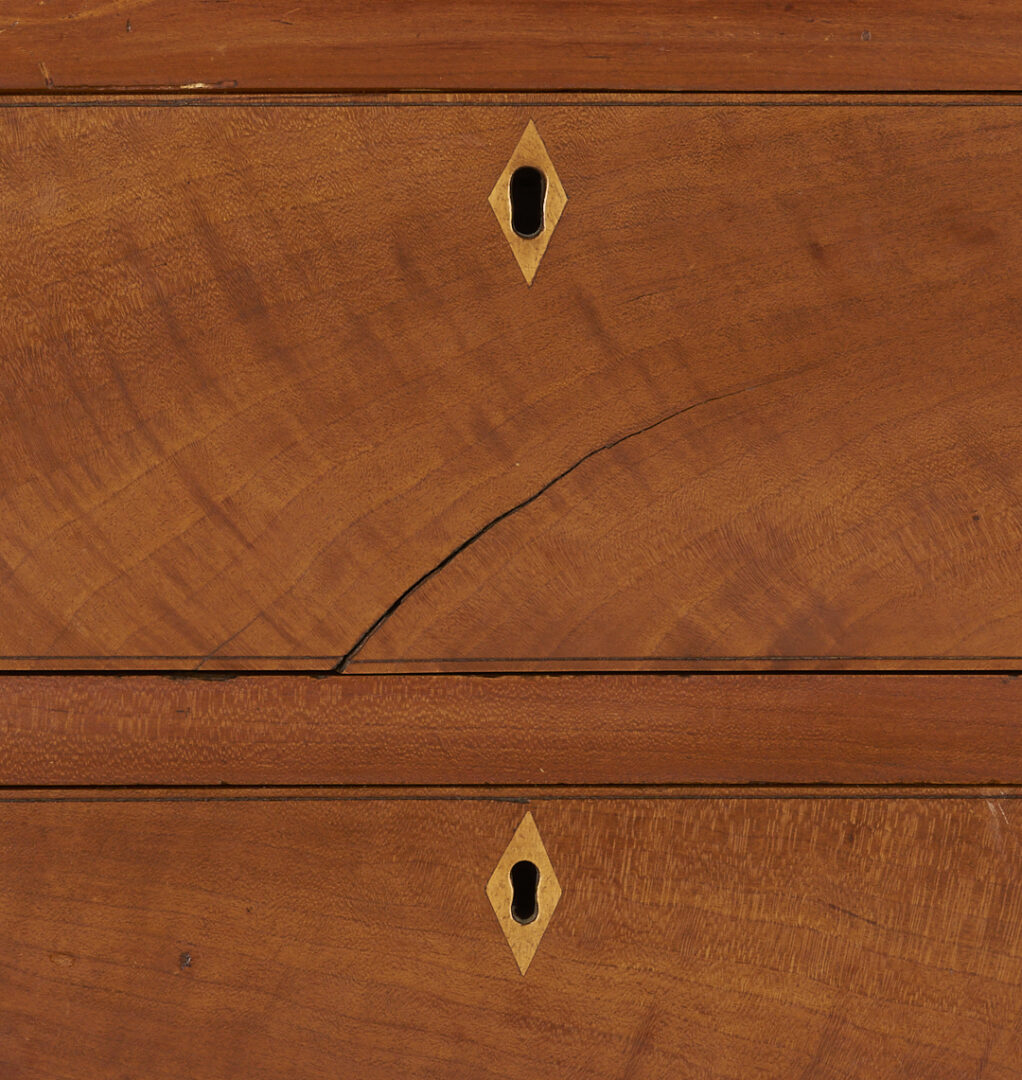 Lot 214: Southern Bookcase with Hepplewhite Inlaid Chest of Drawers