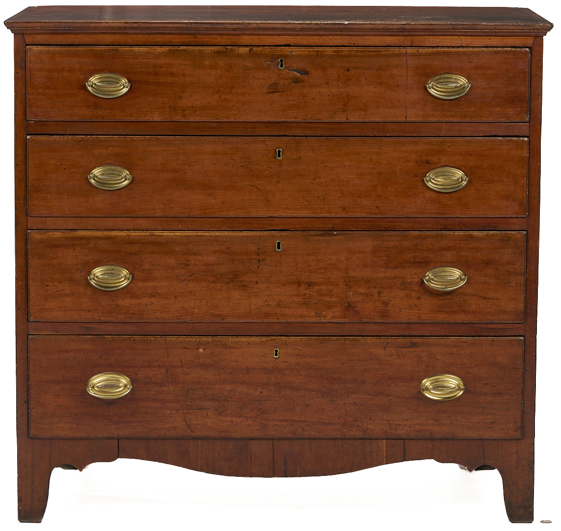Lot 215: Cherry Hepplewhite Chest of Drawers