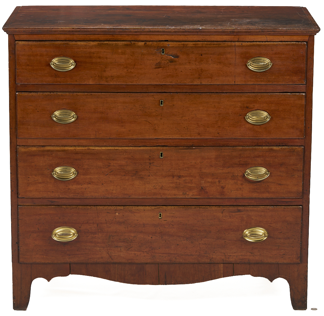 Lot 215: Cherry Hepplewhite Chest of Drawers