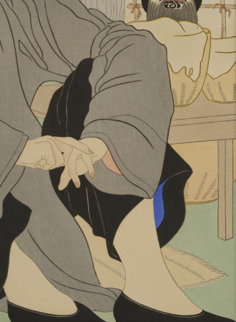 Lot 21: 2 Paul Jacoulet Woodblock Prints, Enfants Des Yeus Jaunes & Vendeur De Masques Chinois