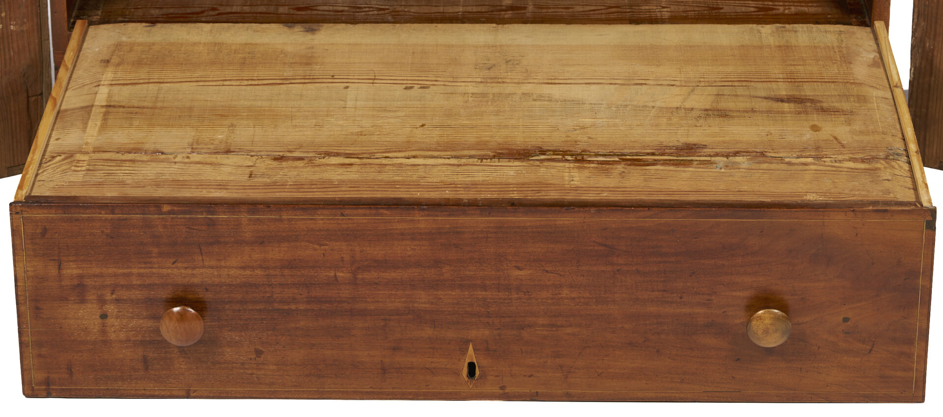 Lot 220: Southern Federal Cherry Butler’s Desk and Bookcase with Inlay, Poss. VA