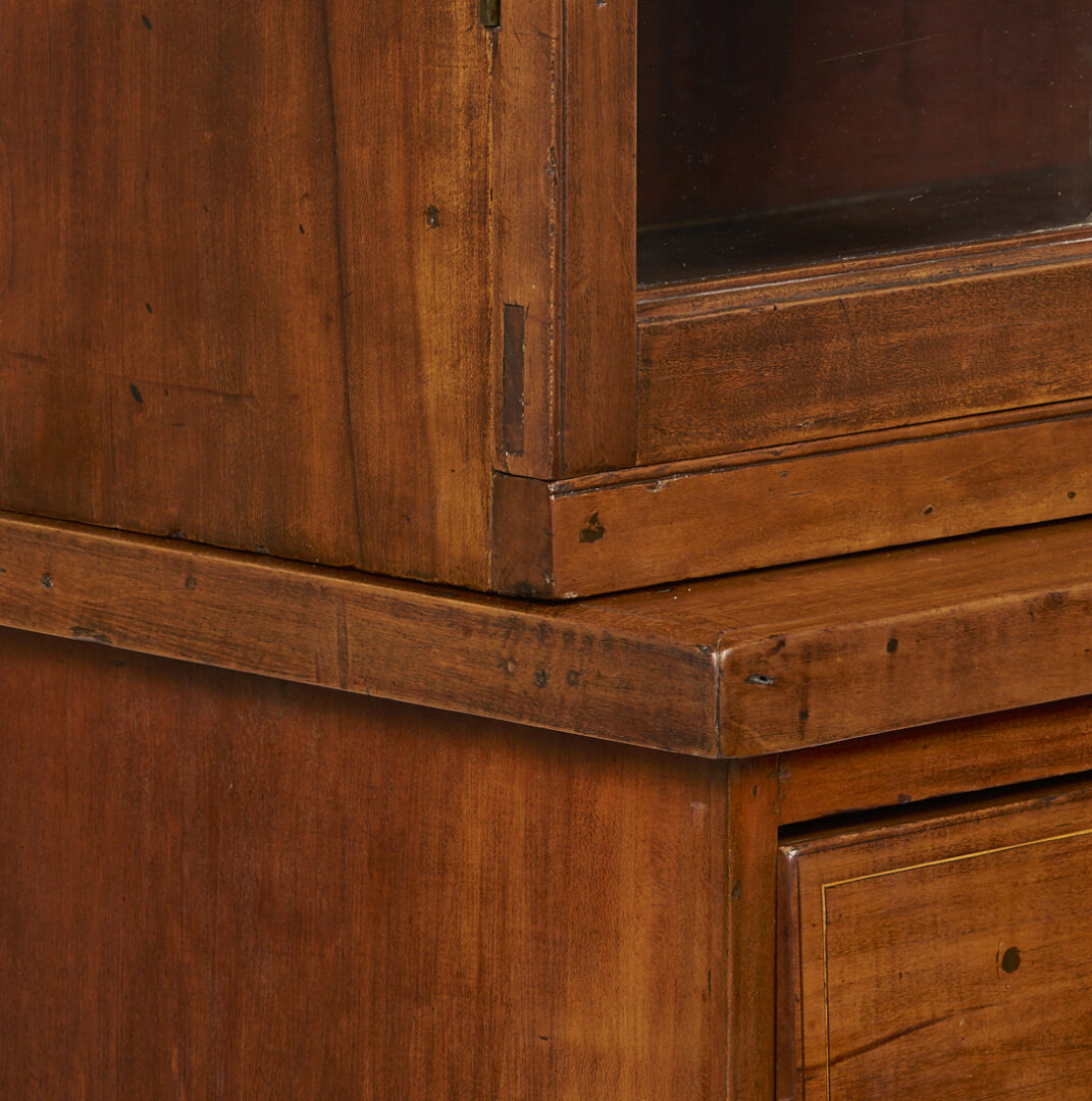 Lot 220: Southern Federal Cherry Butler’s Desk and Bookcase with Inlay, Poss. VA