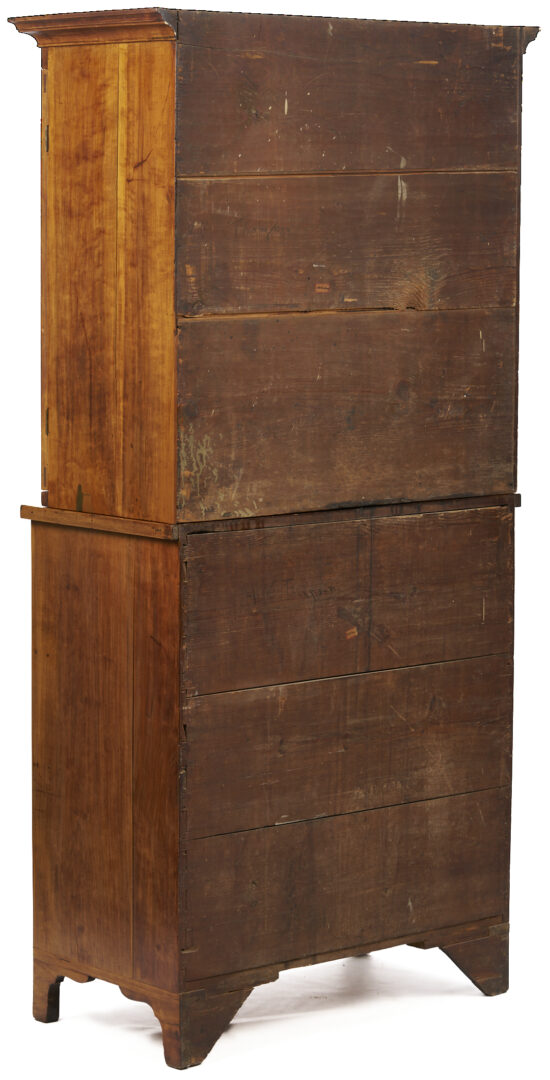 Lot 220: Southern Federal Cherry Butler’s Desk and Bookcase with Inlay, Poss. VA