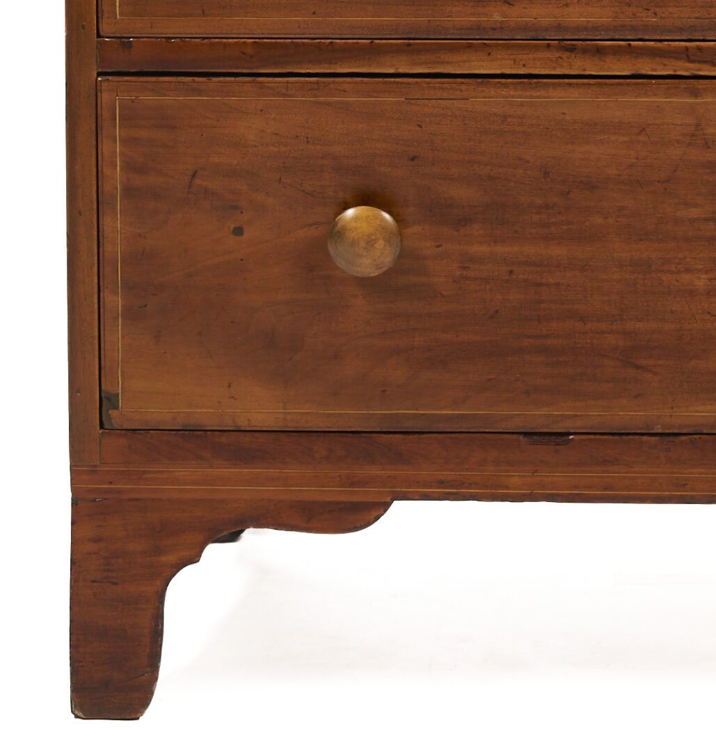 Lot 220: Southern Federal Cherry Butler’s Desk and Bookcase with Inlay, Poss. VA