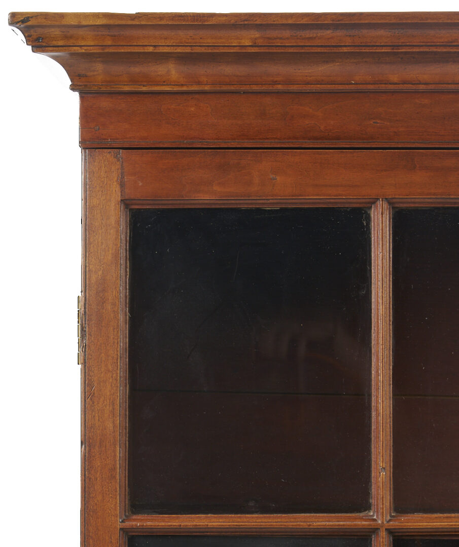 Lot 220: Southern Federal Cherry Butler’s Desk and Bookcase with Inlay, Poss. VA