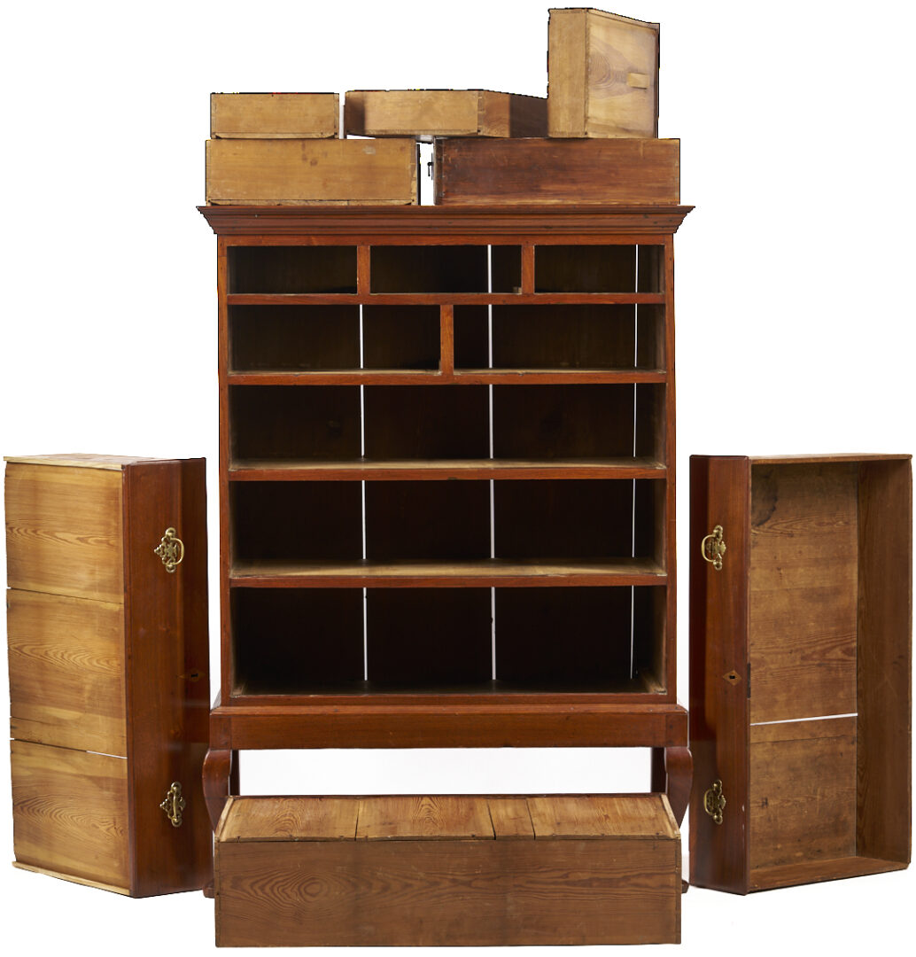 Lot 221: Southern Walnut High Chest on Frame w/ Cabriole Legs, poss. VA