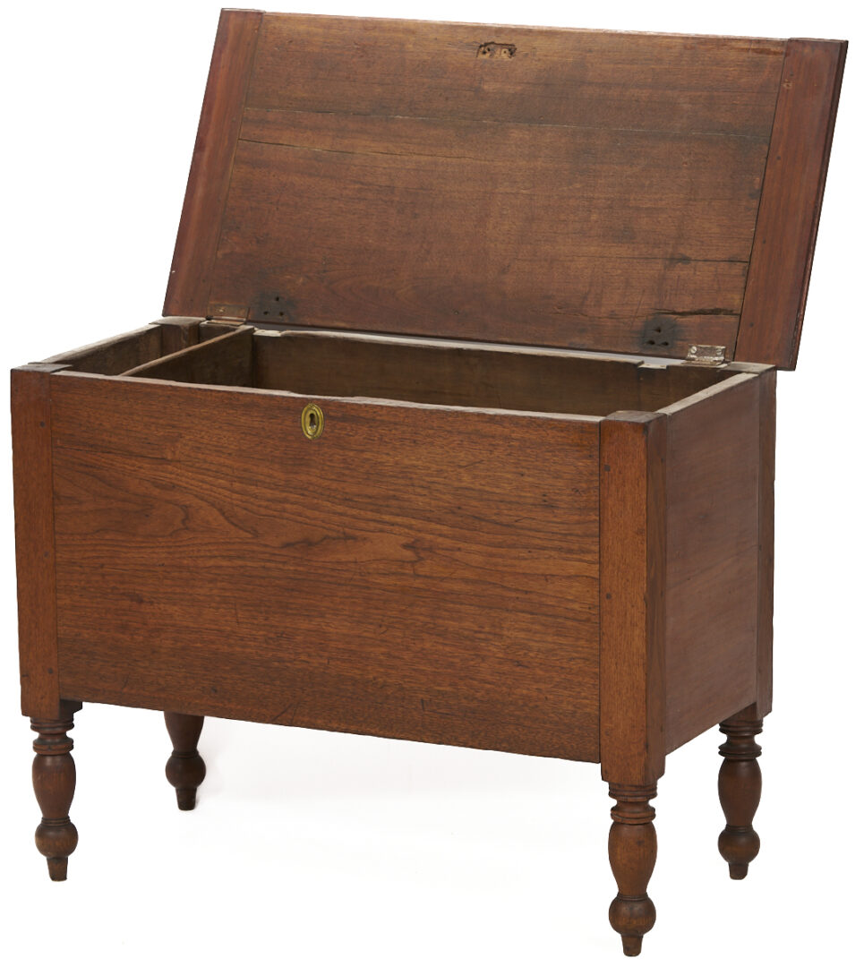Lot 223: Southern Walnut Sheraton DIminutive Blanket Chest