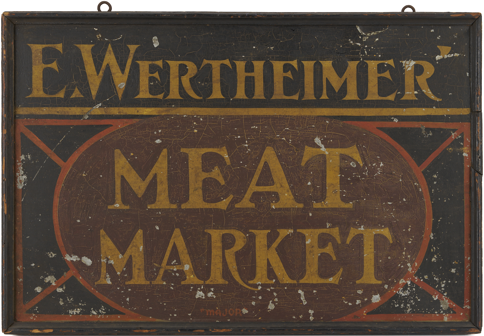 Lot 224: Meat Market Double Sided Sign, E. Werthheimer