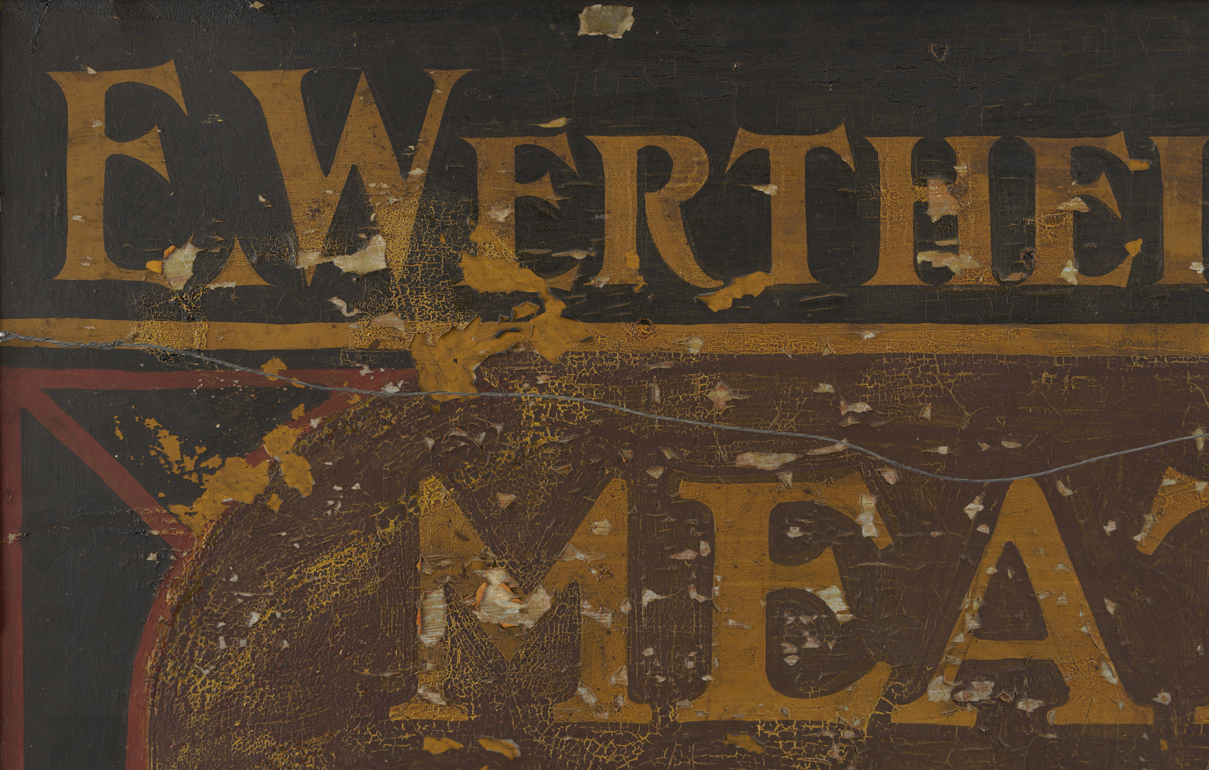 Lot 224: Meat Market Double Sided Sign, E. Werthheimer