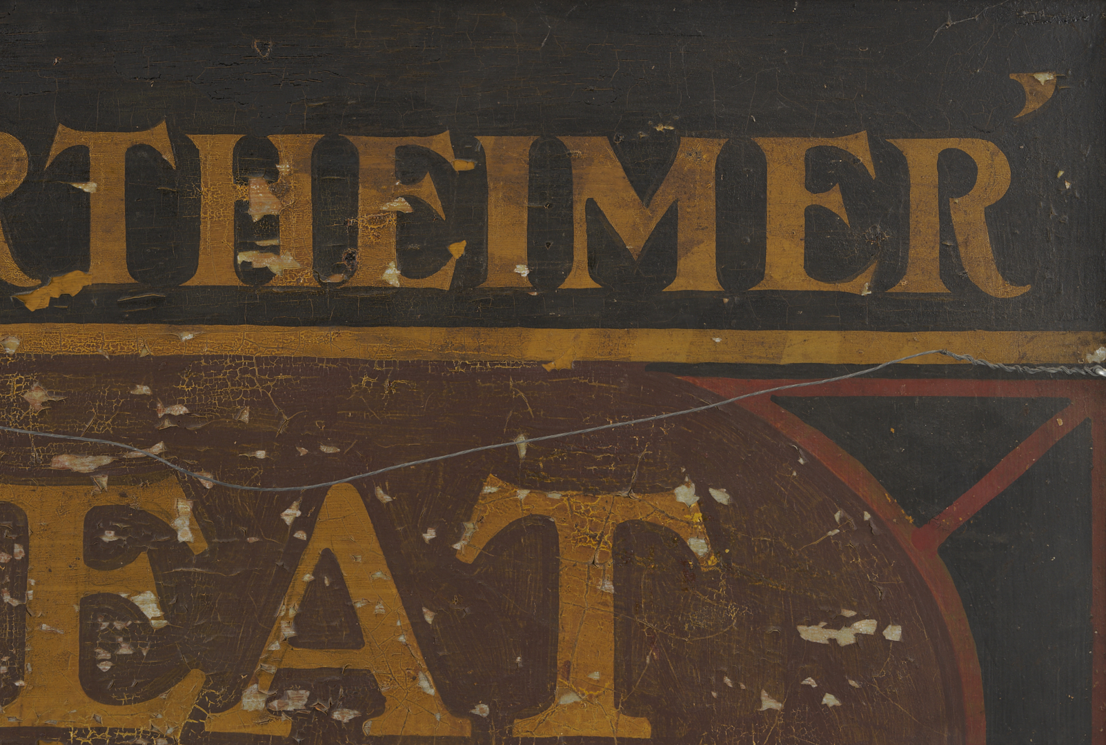 Lot 224: Meat Market Double Sided Sign, E. Werthheimer